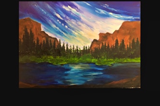 Online Acrylic Painting: Landscape with Rock Formations